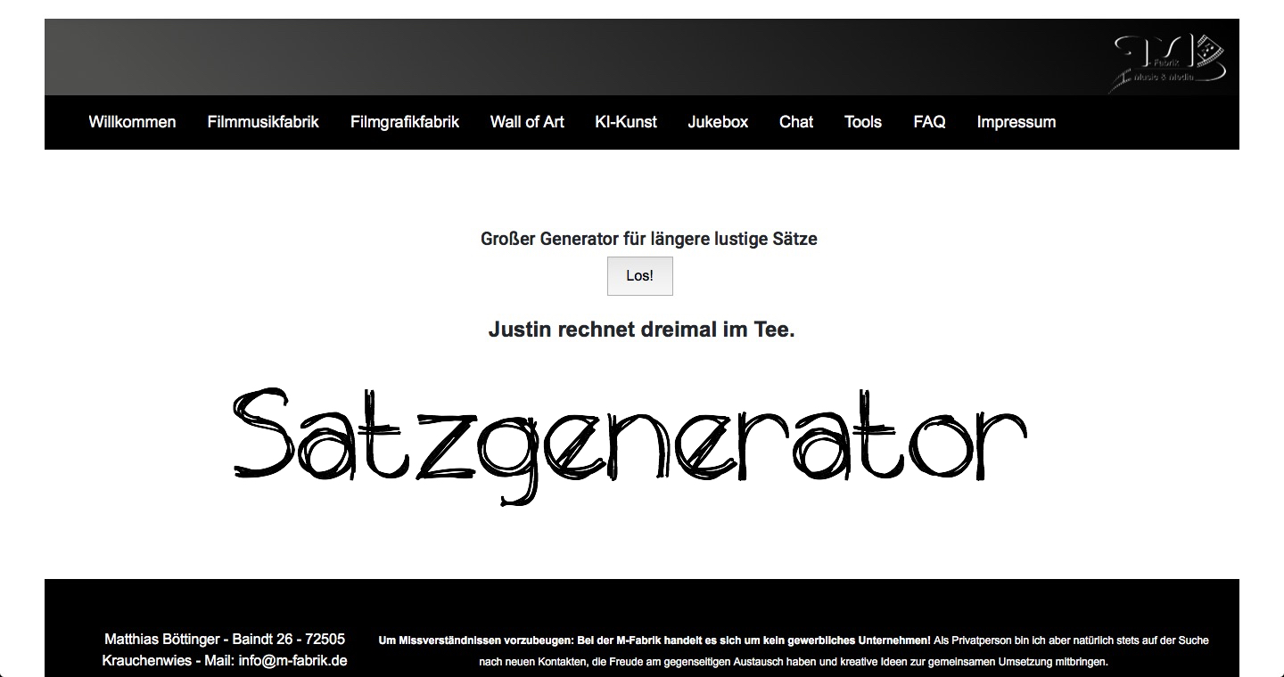 Satzgenerator für lustige Sätze zum Lesenüben